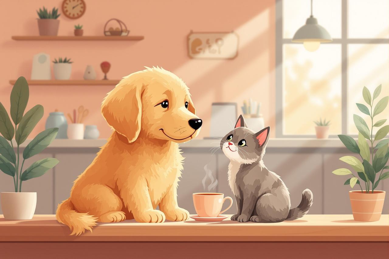 韩国短剧 - 《咖啡店的猫》第8集：新来的小金毛