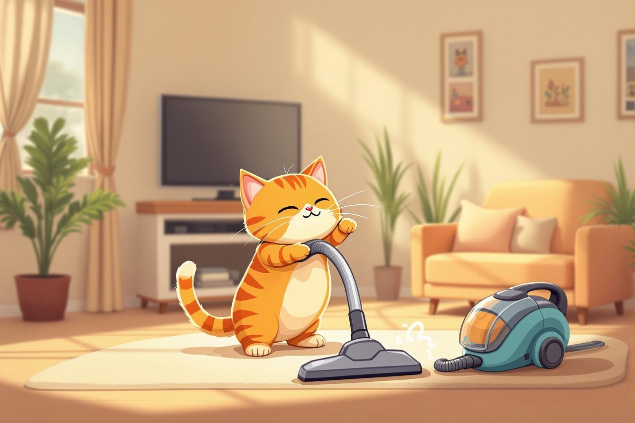 韩国短剧 - 《喵星人入侵》第38集：猫咪大战吸尘器